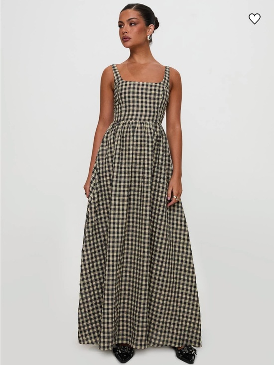 Princess Polly Dresses & Skirts - Princess Polly Black and Cream Cartmel Check Maxi Dress